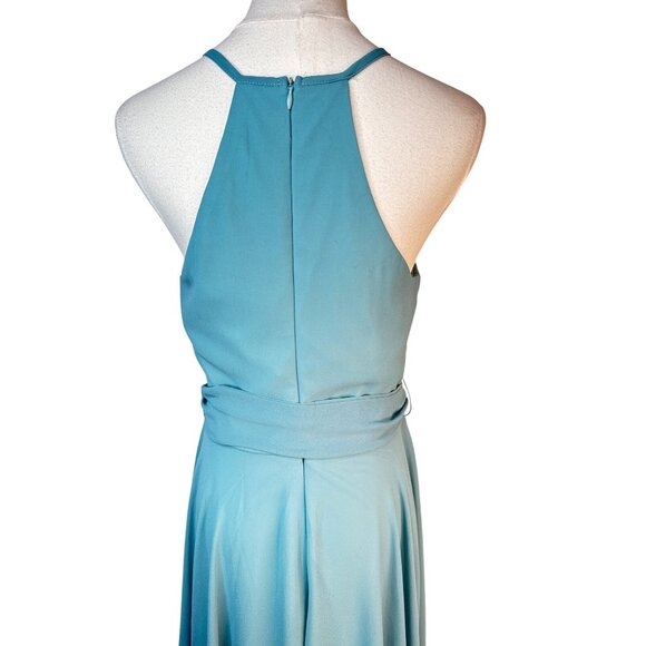 NWT Ever Pretty Large Light Blue Halter Chiffon Midi Dress - Picture 4 of 16